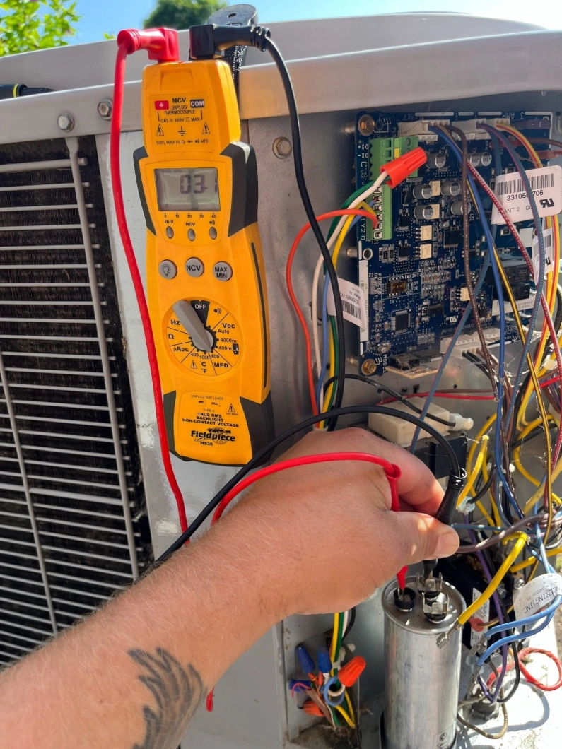 Multimeter diagnostics on an air conditioner control board